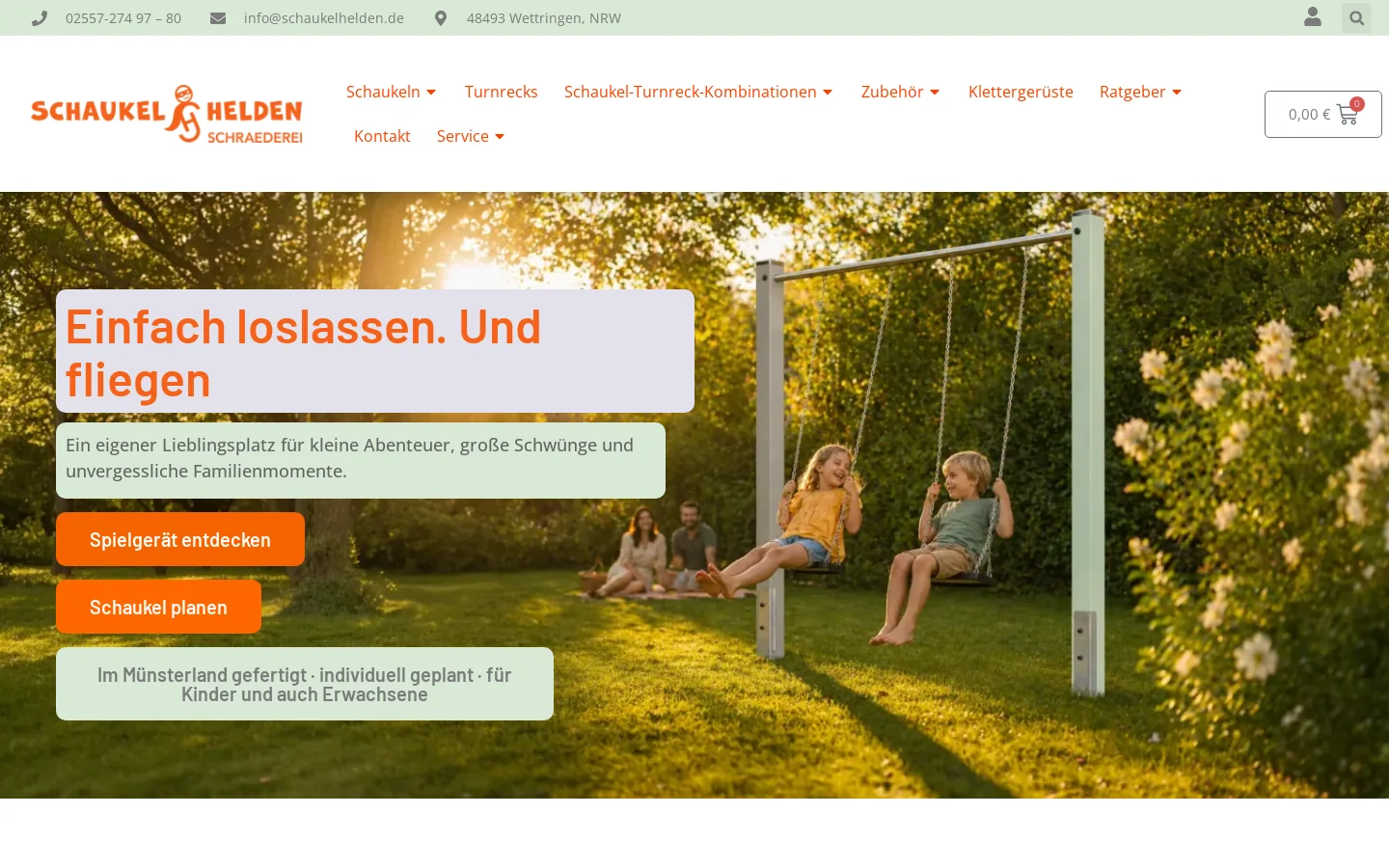 Startseite von Schaukelhelden