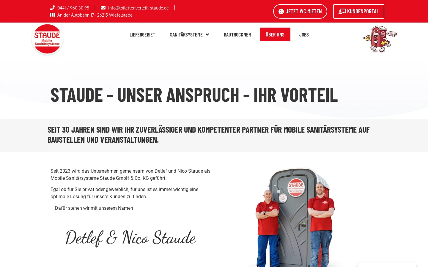Über Staude Mobile Sanitärsysteme